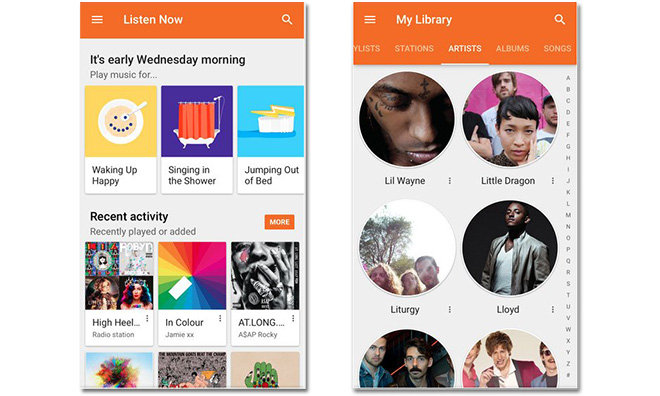comparison between Apple Music and Google Play Music