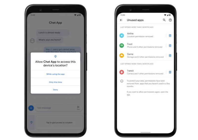 Android 11 one-time permission