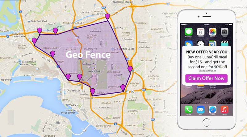 Geofencing push notifications