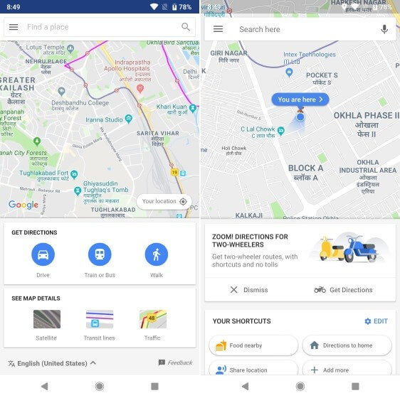 Google Maps Go vs Google Maps