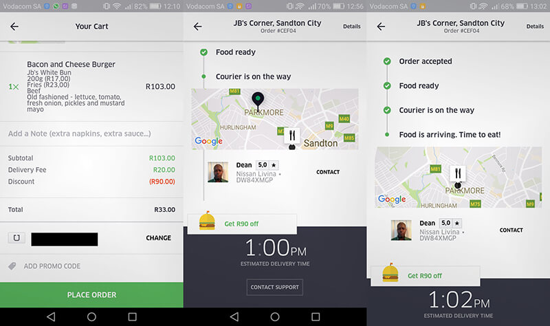 UberEATS order tracking