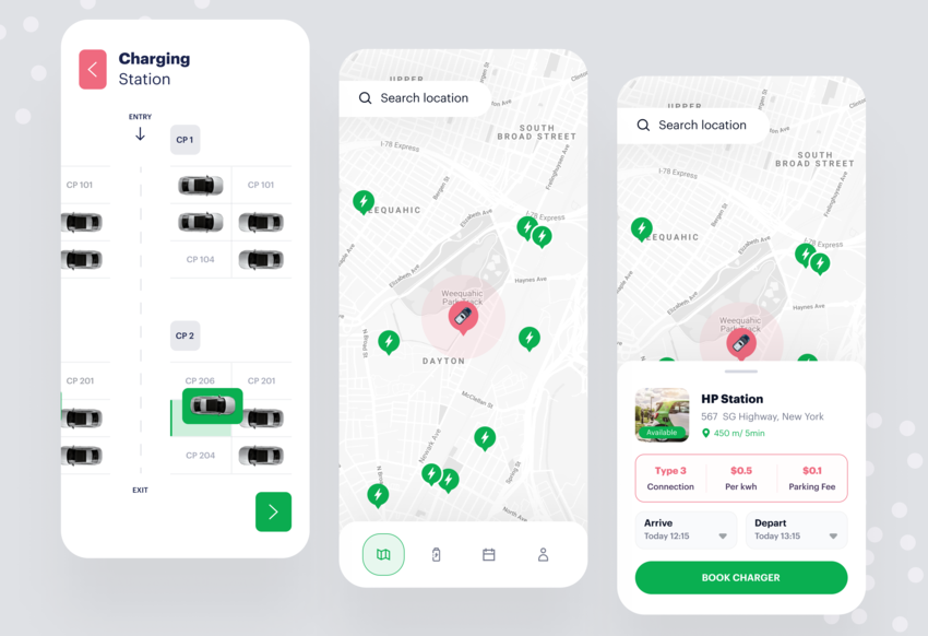 EV charging station finder app