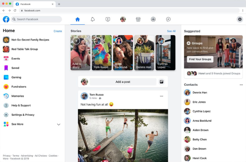 facebook redesign