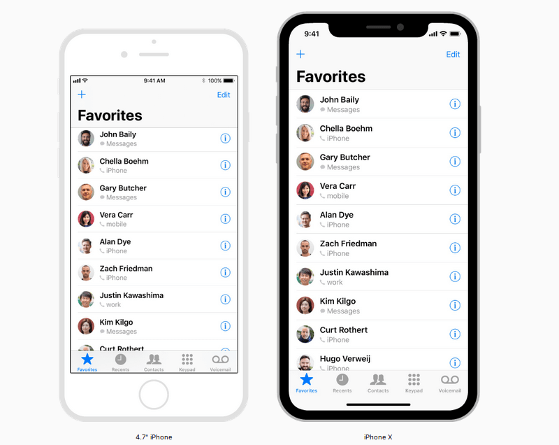 iPhone X layout
