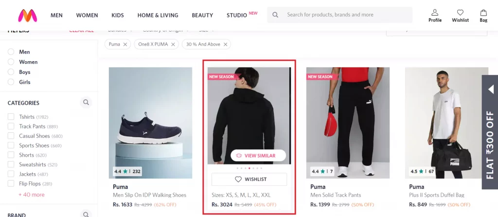 Myntra grid layout