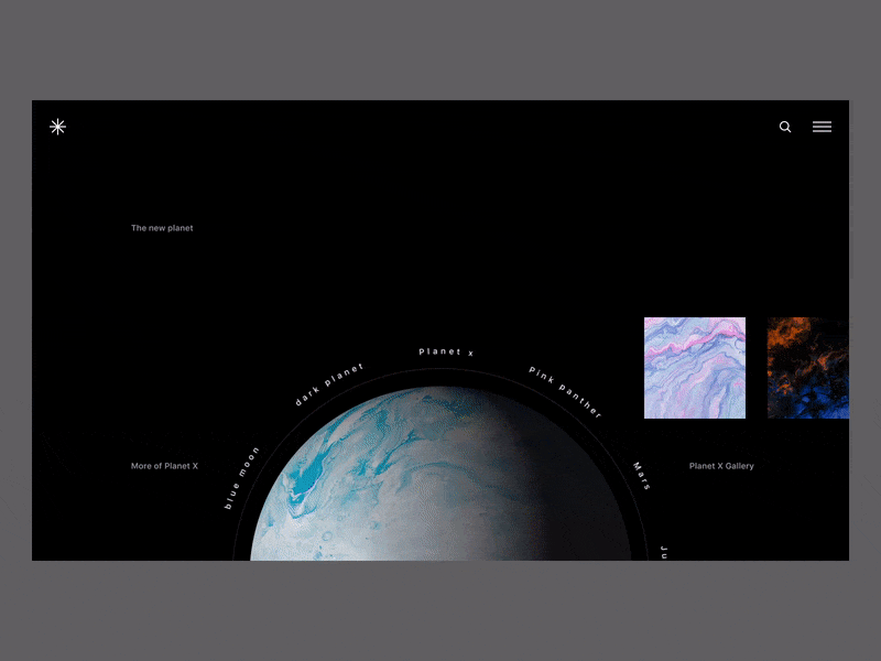 Planet-x landing page design