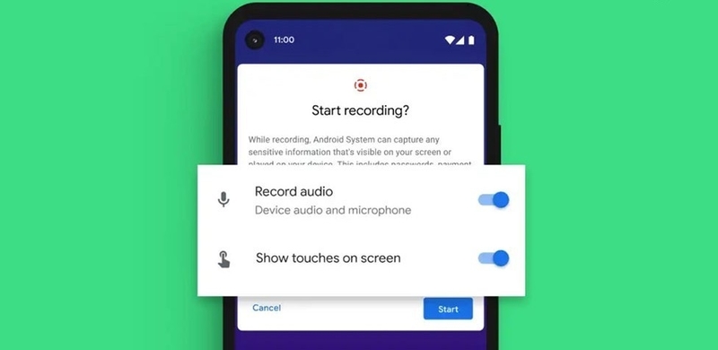 Screen recording in Android 11