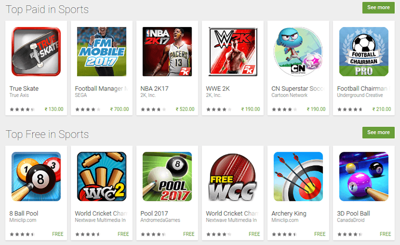 sports apps play store