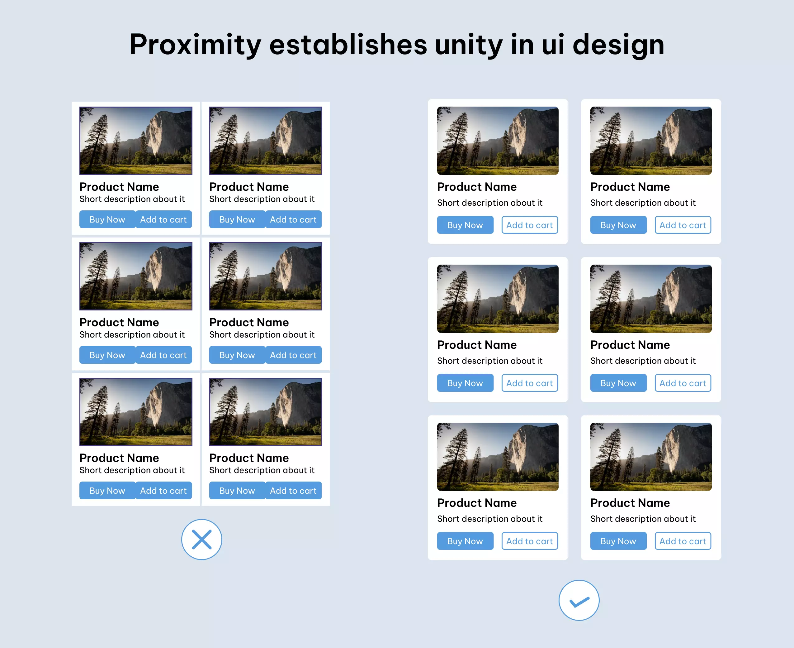 Vicinity in the elements of UI