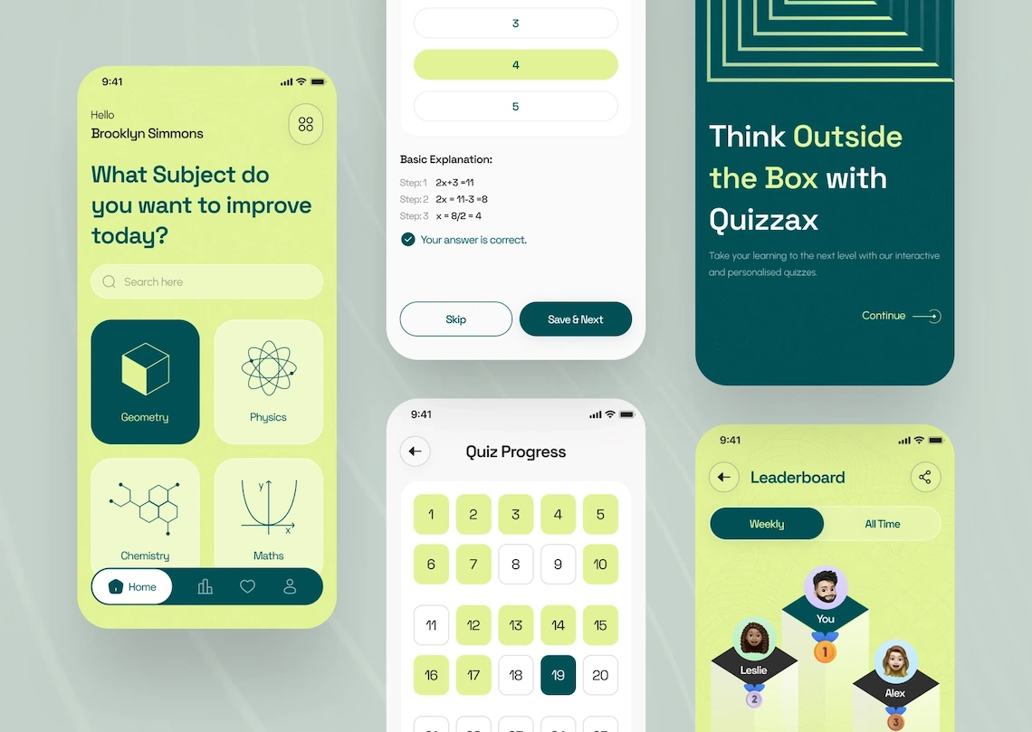 Quiz App  Quiz design, App interface design, App design inspiration