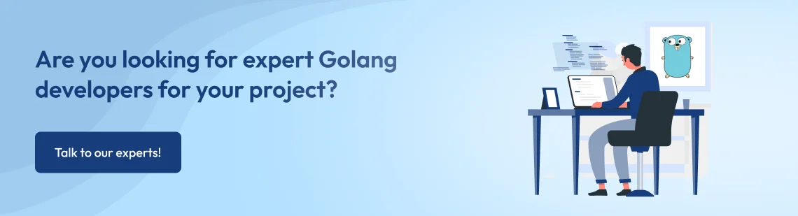 Golang developer CTA banner