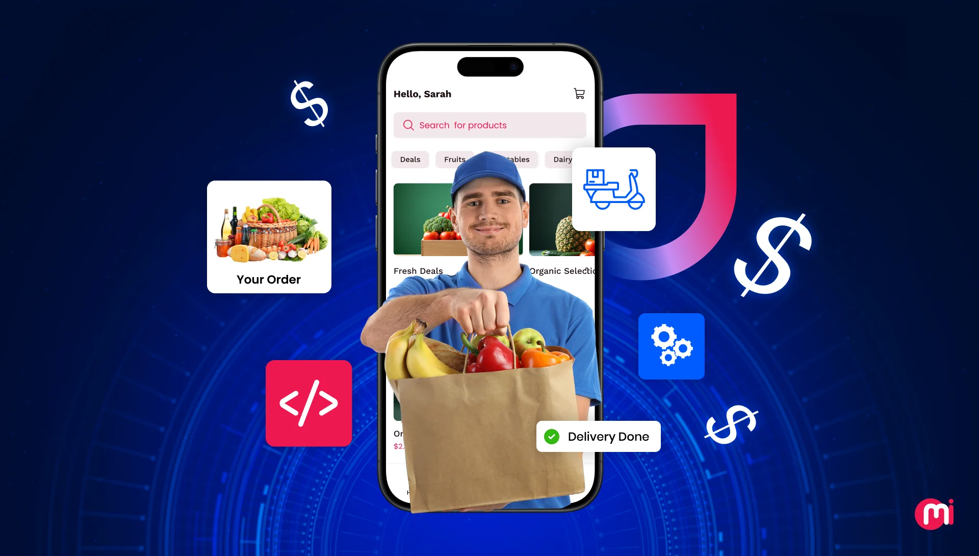 grocery delivery app development cost