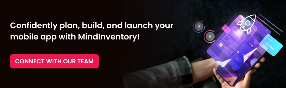 mobile app with mindinventory cta