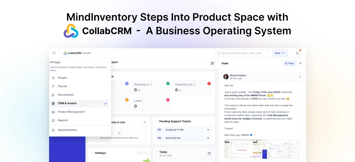 MindInventory Launches CollabCRM: The All-in-One Business Operating System for IT Service Companies