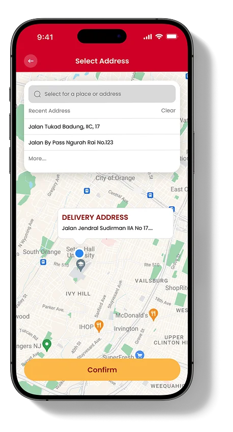 KFC Mobile App Map Screen