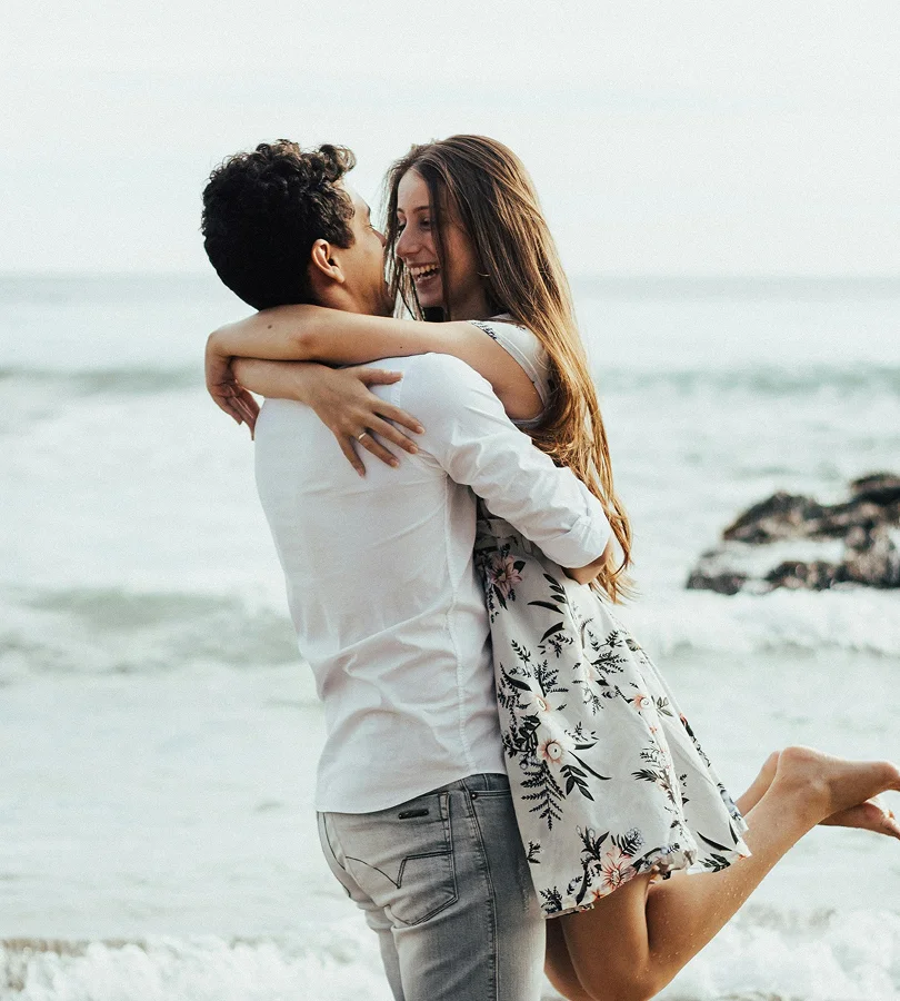 Couple enjoying on beach