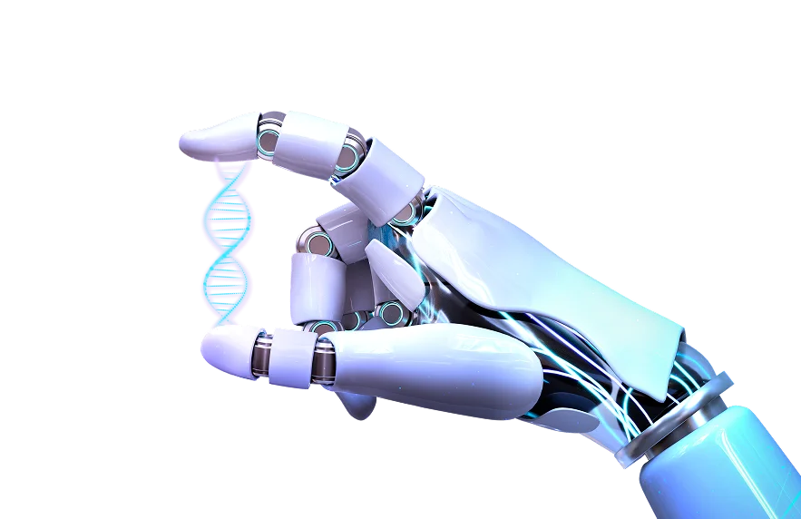 Abstract DNA genetic engineering visualization for enterprise medical AI platforms