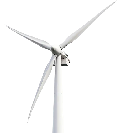 3D rendering of a wind turbine nacelle highlighting electricity generation efficiency