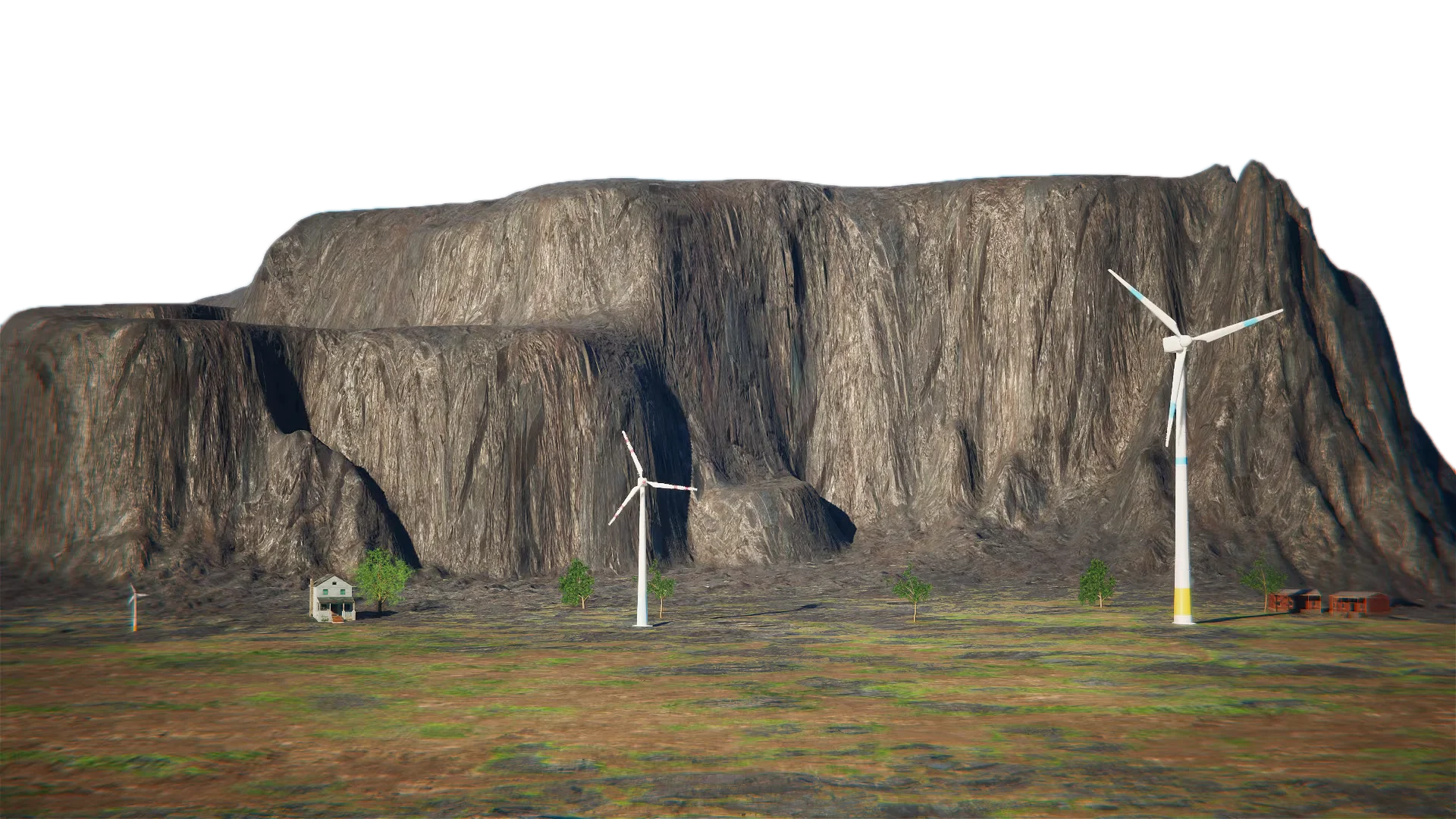 Comprehensive 3D environment simulation of a multi-turbine wind farm