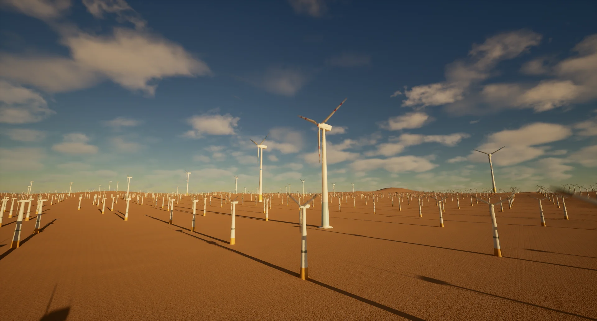 Offshore wind farm visualization depicting built-in real-world constraints