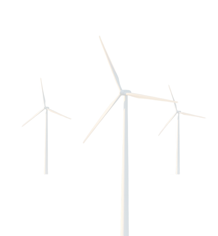 Visualization of multiple overlapping wind streams traversing the farm