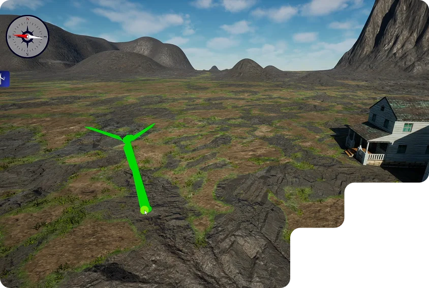 Prediction mode interface estimating wind behavior for output forecasts