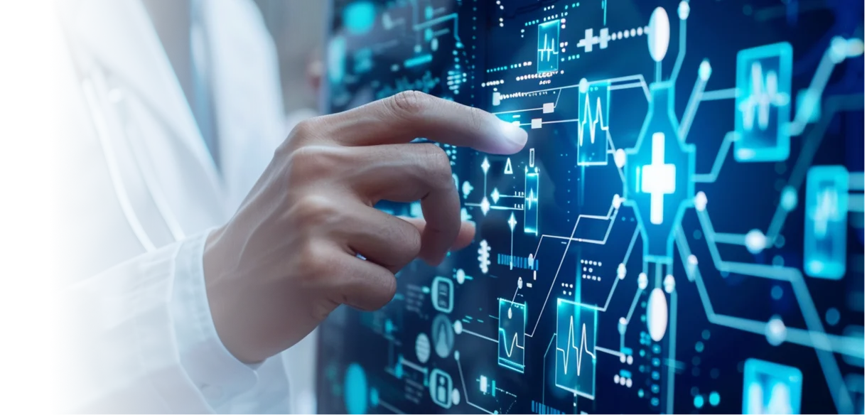 Healthcare specialist reviewing medical data