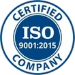 ISO 9001:2015 compliance badge