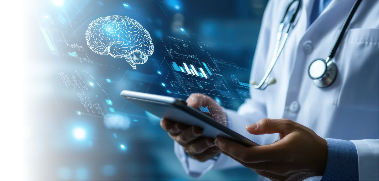 Healthcare specialist reviewing medical data