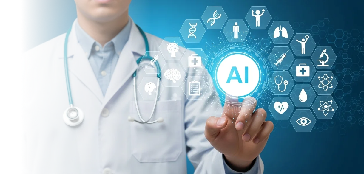 Healthcare specialist reviewing medical data
