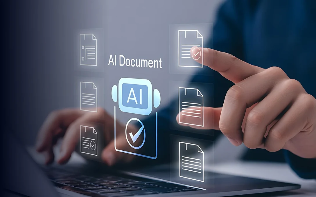 Reviewer verifying AI-extracted data from a scanned document against its source page